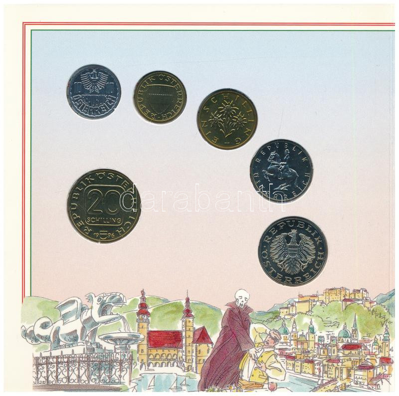 Ausztria 1980. 10gr-20Sch (6xklf) karton dísztokban T:UNC Austria 1980. 10 Groschen - 20 Schilling (6xdiff) in cardboard case C:UNC - Image 3