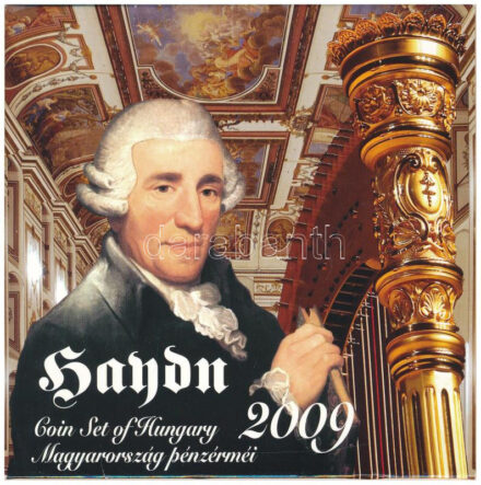 2009. 5Ft-200Ft 'Haydn' (6xklf) forgalmi sor + 'Joseph Haydn' Ag emlékérem (12g/0.999/29mm) T:BU kis patina
