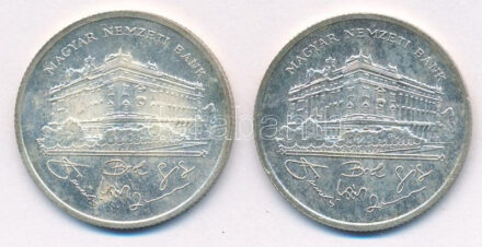 1992. 200Ft Ag 'MNB' (2x) T:AU,XF patina, az egyiken kis ph Adamo F13