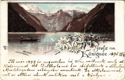 1895 (Vorläufer) Königsee vom Malerwinkel. Art Nouveau, floral, litho (EK)