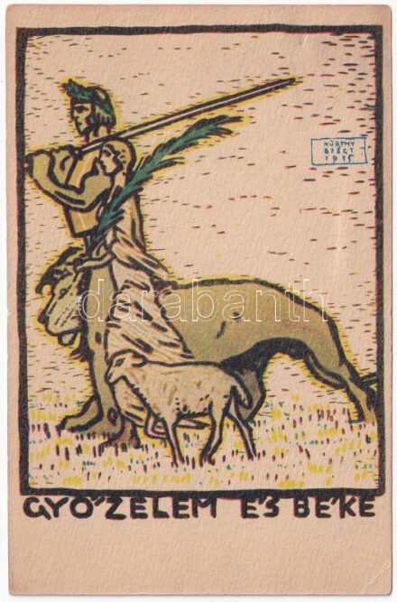 Győzelem és béke. Első világháborús katonai béke propaganda. Magyar Földrajzi Intézet kiadása / WWI military peace propaganda s: Kürthy (EK)
