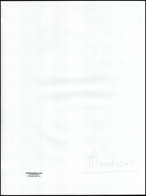 cca 1988 Menesdorfer Lajos (1941-2005) budapesti fotóművész hagyatékából, pecséttel jelzett, feliratozott, vintage fotóművészeti alkotás (Álmodozás), ezüst zselatinos fotópapíron, 39,5x30 cm - Image 2