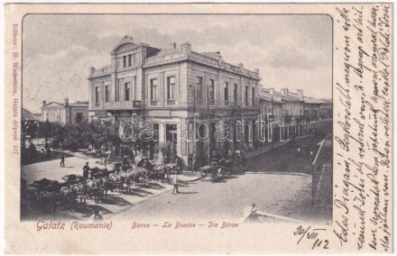 1902 Galati, Galatz; Bursa. Editeur H. Wichmann / La Bourse / Die Börse / stock exchange, shop of L. de Rin & Mack (EK)