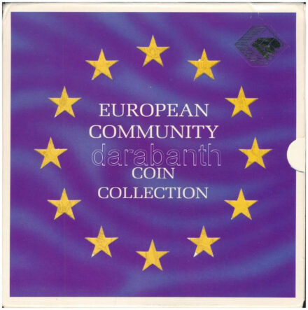 Vegyes 15db-os fémpénz tétel, válogatás az Euróra átálló országok forgalmi érméiből 'European Community Coin Collection' feliratú karton dísztokban, az országok angol nyelvű leírásával T:UNC,AU