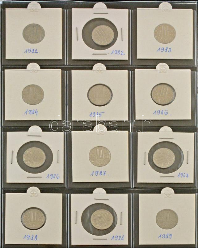Ausztria 69db-os modern groschen-schilling érme tétel gyűrűs érmeberakóban T:vegyes Austria 69pcs of modern Groschen-Schilling coin lot in ring-binder C:mixed - Image 2