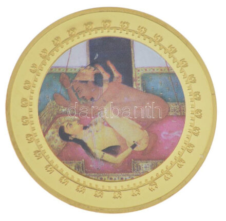 DN 'Kámaszutra - Sárkánypozíció' aranyozott Cu multicolor érem, német nyelvű leírással, magyar tanúsítvánnyal T:UNC ND 'Kamasutra - Die Drachen-stellung' gold plated multicolor Cu coin with German language description and Hungarian