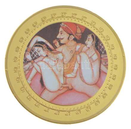 DN 'Kámaszutra - Csordaegyesülés' aranyozott Cu multicolor érem, német nyelvű leírással, magyar tanúsítvánnyal T:UNC ND 'Kamasutra - Die Vereinigung der Kuhherde' gold plated multicolor Cu coin with German language description and