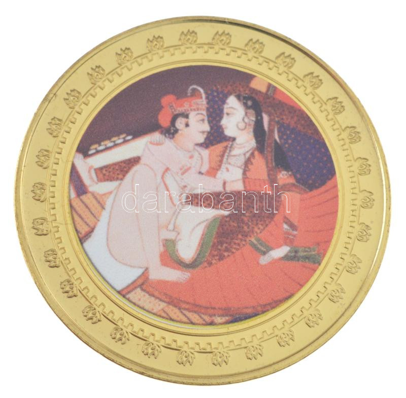 DN 'Kámaszutra - Kitörő ló' aranyozott Cu multicolor érem, német nyelvű leírással, magyar tanúsítvánnyal T:UNC ND 'Kamasutra - Ausschlagendes Pferd' gold plated multicolor Cu coin with German language description and Hungarian