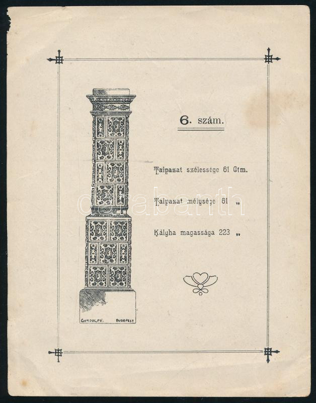 cca 1910-1930 2 db kályha reklámlap (Gundolf V. és Teiler János kályhásmesterek), az egyik hátoldalán kézzel írt nyugta - Image 2