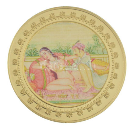 DN 'Kámaszutra - Lótuszállás' aranyozott Cu multicolor érem, német nyelvű leírással T:UNC ND 'Kamasutra - Die Lotosstellung' gold plated multicolor Cu coin with German language description C:UNC