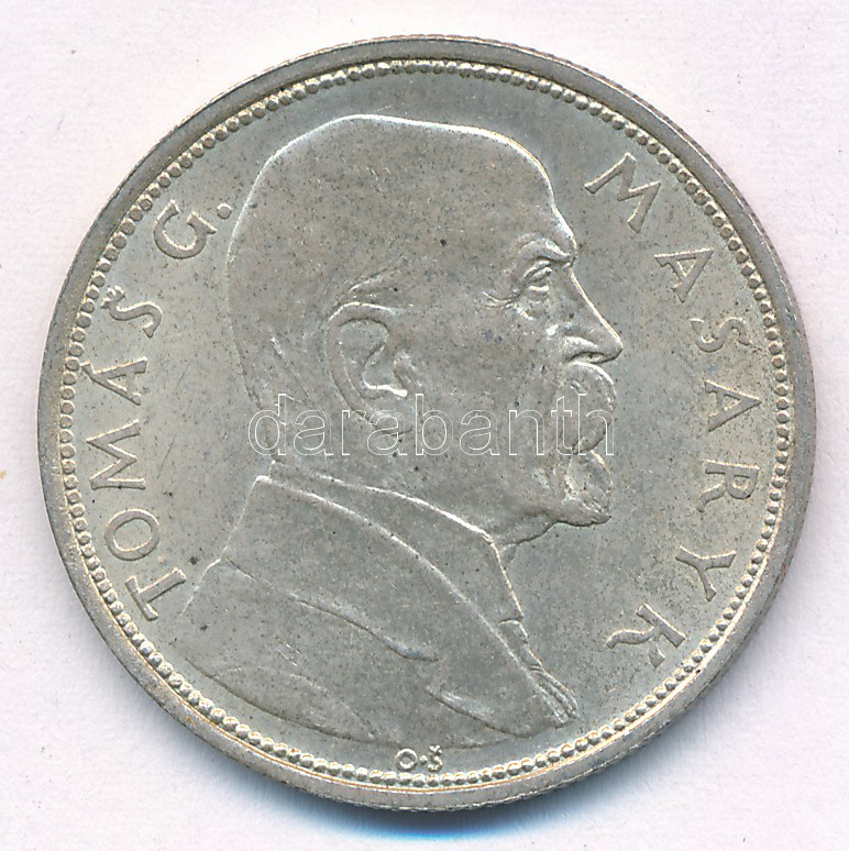 Csehszlovákia 1928. 10K Ag 'Masaryk' T:AU patina Czechoslovakia 1928. 10 Korun Ag 'Masaryk' C:AU patina Krause KM#12