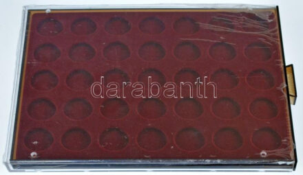 LEUCHTTURM érmetároló tálca, ~31mm átmérőjű fészkekkel, újszerű állapotban