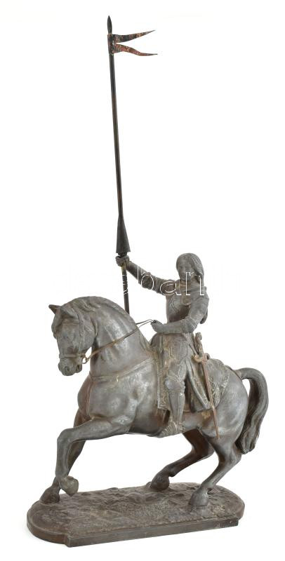 Jeanne D'Arc. Ón szobor m: 32 cm sz: 18 cm XIX: sz.