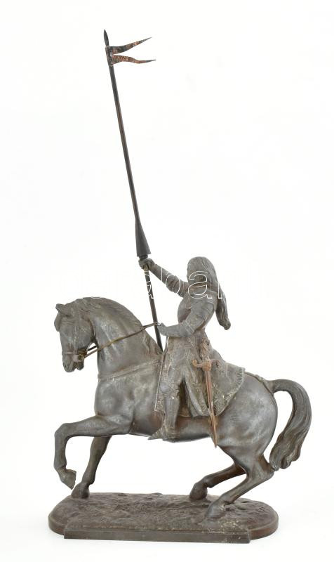Jeanne D'Arc. Ón szobor m: 32 cm sz: 18 cm XIX: sz. - Image 2