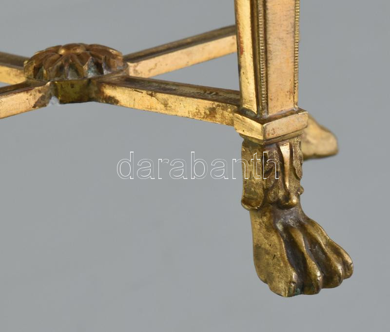 Empire kínáló kézi üveg, Aranyozott réz lábbal. D: 20 cm, m 13 cm - Image 3