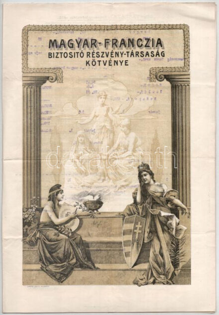 1924. 'Magyar-Franczia Biztosító Részvénytársaság' életbiztosítási kötvénye T:F