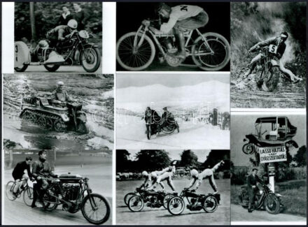 cca 1945 előtt készült felvételek motorokról (a három kerekű női motortól a lánctalpas katonai motorig mindenféle, terepen, közlekedésben, versenyen), 13 db modern nagyítás a néhai Lapkiadó Vállalat központi fotólaborjának