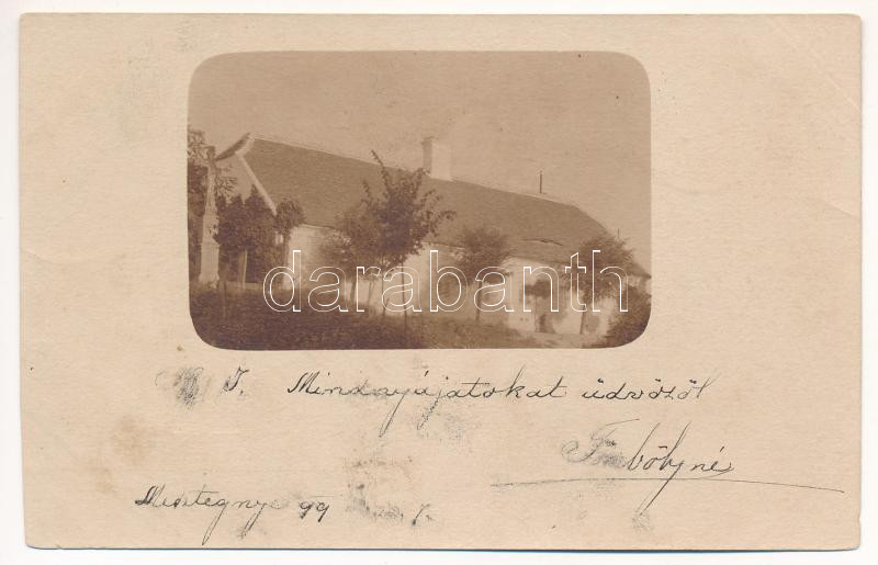 1899 (Vorläufer) Mesztegnyő (Marcali), Uradalmi főintézői lakás. photo (vágott / cut)