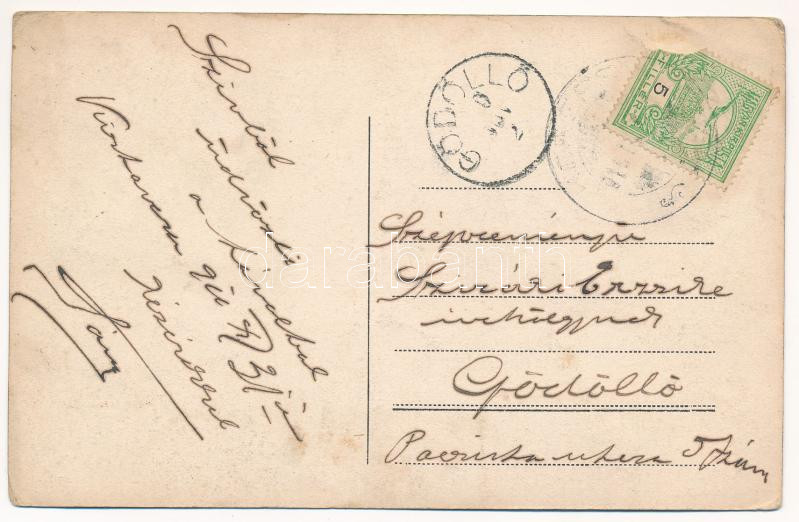 1910 Kistarcsa, Kis-Tarcsa; Fő utca, Eckstein üzlete, lovaskocsi (EK) - Image 2