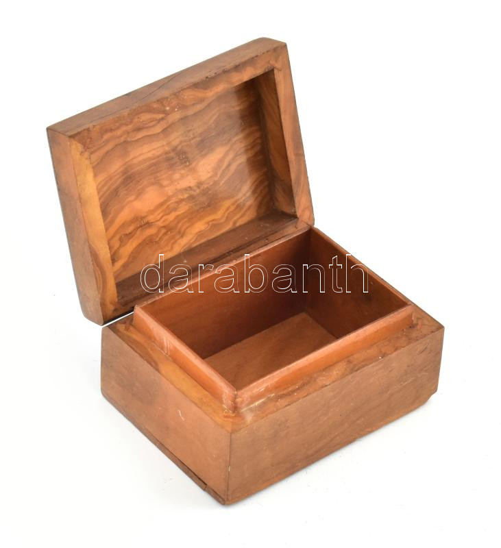 Fa dobozka kézzel festett alpesi tájat ábrázoló tetővel. XIX. sz. 8x6 cm - Image 3