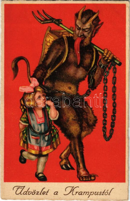Üdvözlet a Krampusztól / Krampus. Cellaro litho