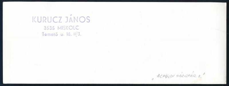 cca 1978 Kurucz János (1923-?) miskolci fotóművész pecsétjével jelzett, vintage fotóművészeti alkotás (Alföldi házgyár), ezüst zselatinos fotópapíron, 9x24 cm - Image 2