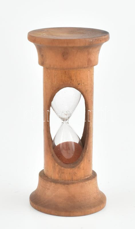 Régi fa tojásfőző homokóra. 9 cm
