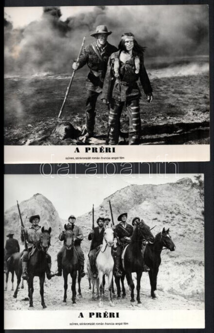 cca 1968 ,,A préri' című román - francia - angol film jelenetei és szereplői, 13 db vintage produkciós filmfotó ezüst zselatinos fotópapíron, a használatból eredő (esetleges) kisebb hibákkal, 18x24 cm