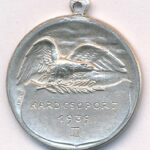 1939. 'Kard csoport 1939. II.' kétoldalas, ezüstözött bronz díjérem füllel (29mm) T:AU