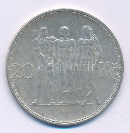 Csehszlovákia 1933. 20K Ag 'Ipar, mezőgazdaság, üzlet' T:XF Czechoslovakia 1933. 20 Korun Ag 'Industry, Agriculture, Business' C:XF Krause KM#17