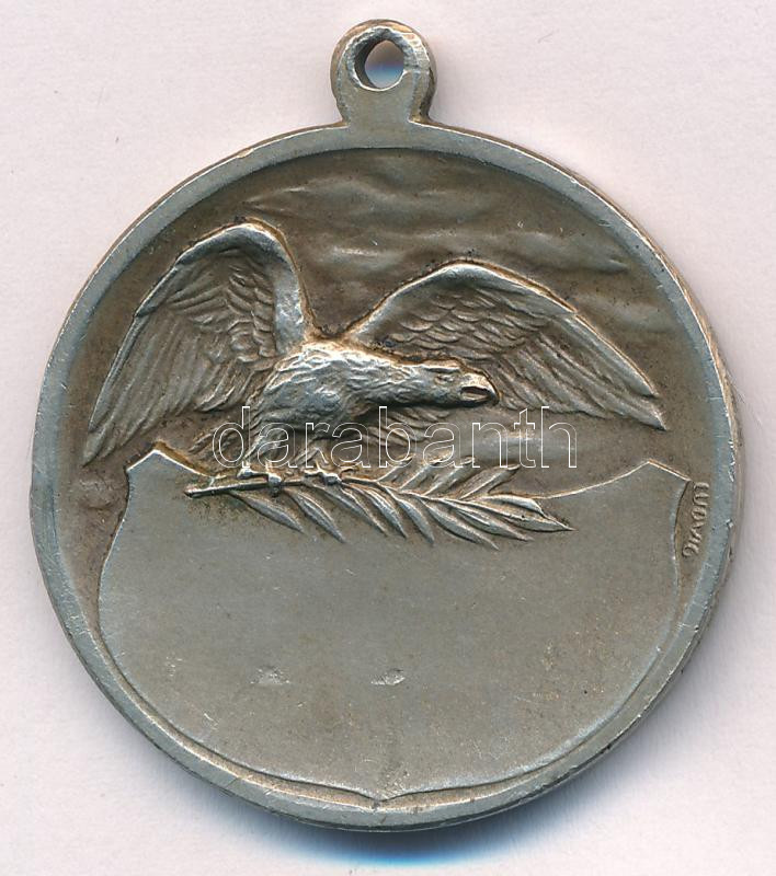 ~1930. 'Újpesti Torna Egylet 1885' kétoldalas ezüstözött bronz díjérem 'LUDVIG' gyártói jelzéssel, füllel (35mm) T:AU patina - Image 2