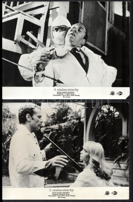 cca 1981 ,,A nindzsa színre lép' című amerikai kalandfilm jelenetei és szereplői, 7 db vintage produkciós filmfotó ezüst zselatinos fotópapíron, a használatból eredő kisebb hibákkal, 18x24 cm