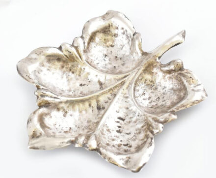 Ezüst (Ag) falevél jelzett 13x17 cm, 59 g