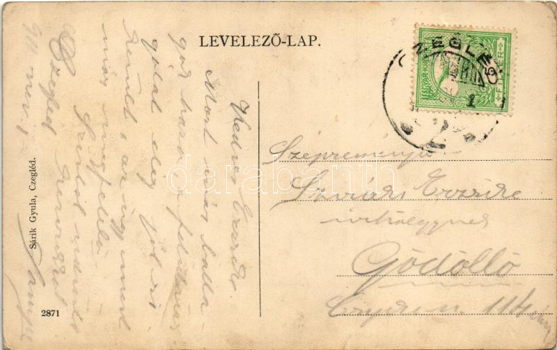 1911 Cegléd, montázs rózsával. Sárik Gyula kiadása (EK) - Image 2