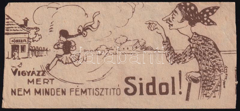 Sidol fémtisztító számolócédula