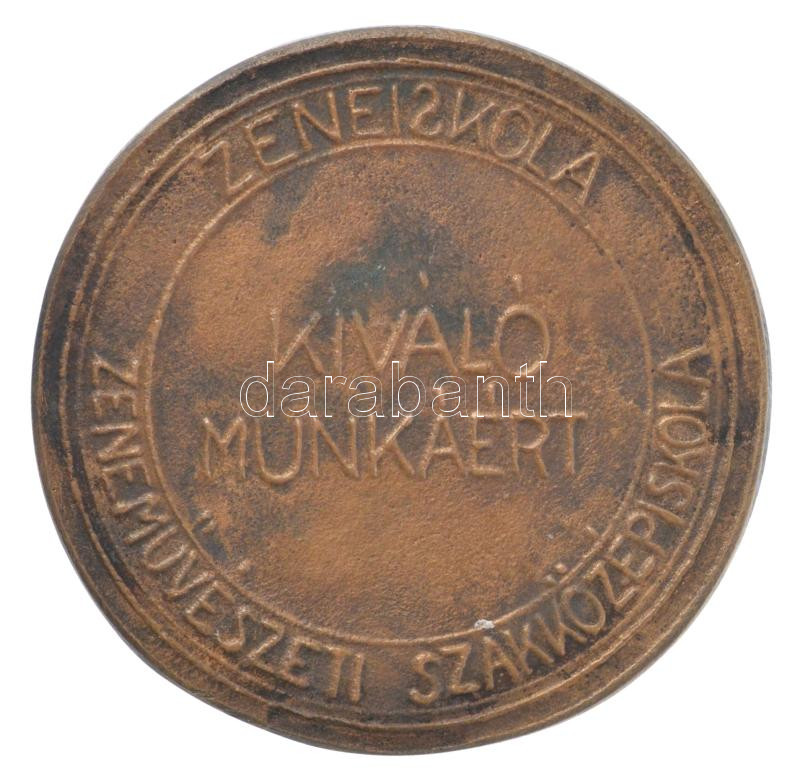 Pató Róza (1934-2018) DN 'Weiner Leó 1885-1960 / Zeneiskola - Zeneművészeti Szakközépiskola - Kiváló Munkáért' kétoldalas, öntött bronz emlékérem (72mm) T:XF patina - Image 2