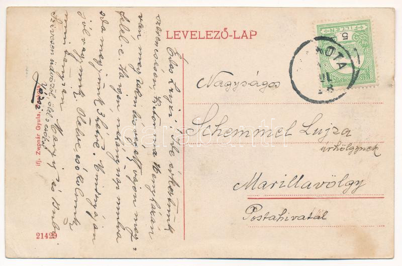 Pankota, Pancota; Dietrich-Sulkowski kastély (Herceg Sulkovsky kastély. Ifj. Zwonár Gyula kiadása / castle (EK) - Image 2