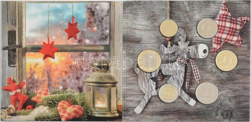 2022. 5Ft-200Ft (6xklf) 'Boldog Karácsonyt' forgalmi sor dísztokban, kereskedelmi forgalomba nem került limitált (1000 példány) ajándék kiadás T:BU