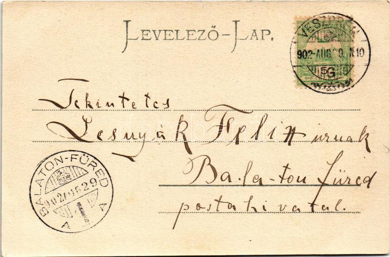 1902 Veszprém, Posta és távirda épülete. Pósa Endre kiadása - Image 2
