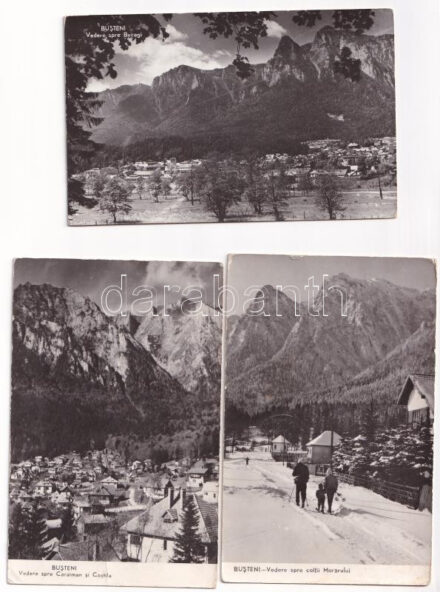 Busteni - 3 db MODERN város képeslap / 3 MODERN town-view postcards