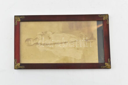 Klösz fotó szecessziós réz rátétes keretben 13x23 cm