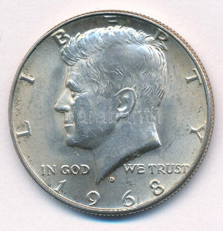 Amerikai Egyesült Államok 1968D 1/2$ Ag 'Kennedy' T:AU USA 1968D 1/2 Dollar Ag 'Kennedy' C:AU Krause KM#202a