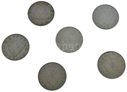 Ausztria 1957-1973. 10Sch Ag (6xklf) T:XF-F Austria 1957-1971. 10 Schilling Ag (6xdiff) C:XF-F Krause KM#2882