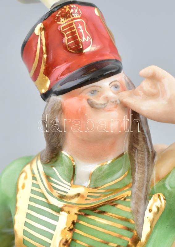Herendi porcelán sárkányölő János vitéz, Terv: Lőrinc István, kézzel festett, jelzett, apró kopásnyomokkal, m: 22 cm - Image 4