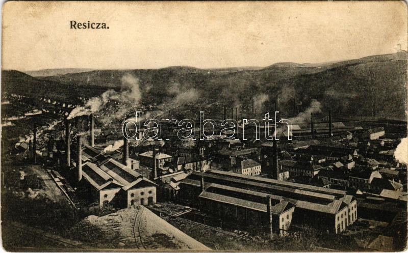 Resicabánya, Resica, Resicza, Resita; vasgyár. Braumüller L. kiadása / ironworks, iron factory (fl)