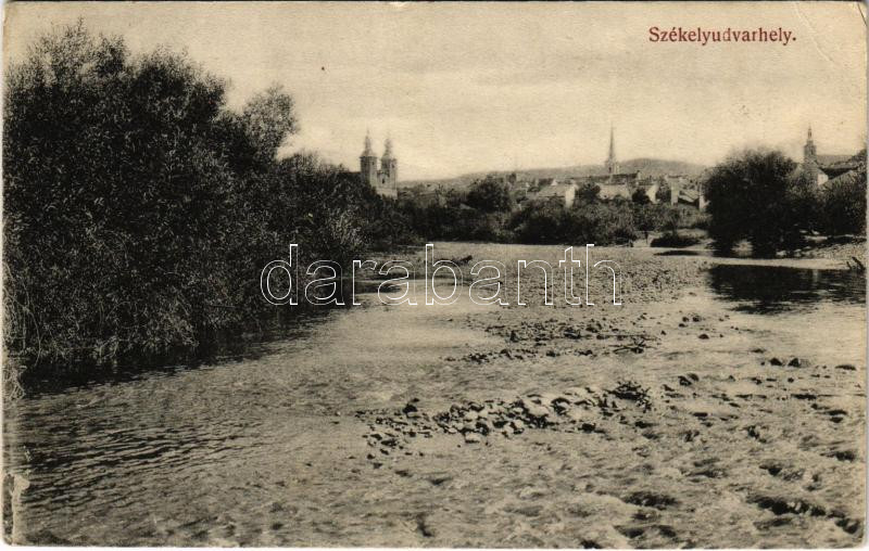 1914 Székelyudvarhely, Odorheiu Secuiesc; látkép. Dragomán S. J. kiadása / general view (EK)