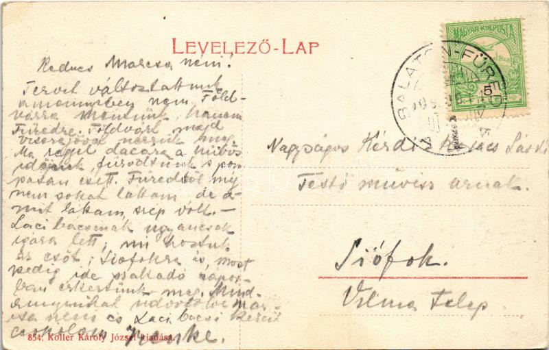 1909 Balatonfüred, Yacht egylet. Koller Károly József kiadása - Image 2