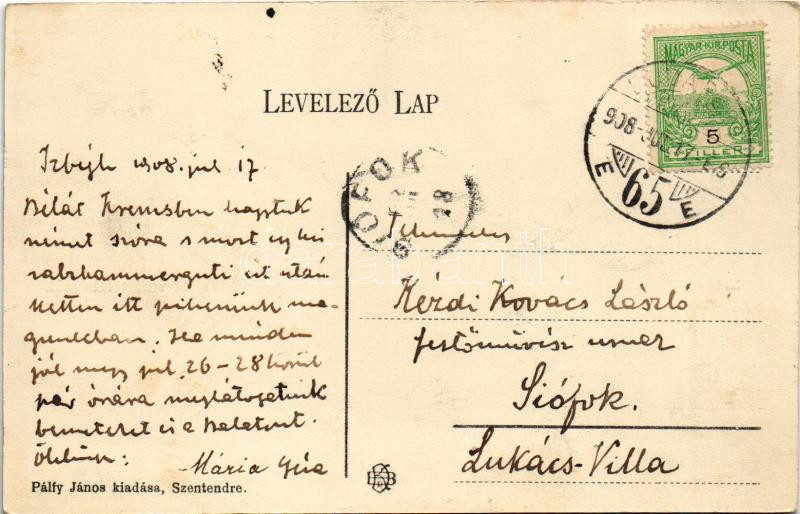 1908 Izbég (Szentendre), Giliczer vendéglő. Pálfy János kiadása (fl) - Image 2