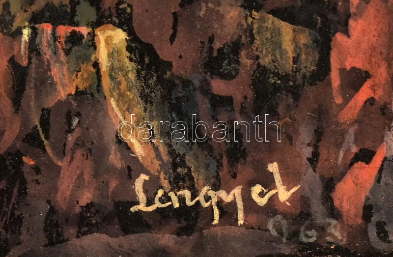 Lengyel Gergely Géza (-): Dante és Vergilius. Tempera, karton, paszpartuban, paszpartu foltos. Jelzett: Lengyel 963, hátoldalán autográg felirat: 'Lengyel G. Géza Bp. XI. Somogyi út 17/a, 47x32 cm - Image 2