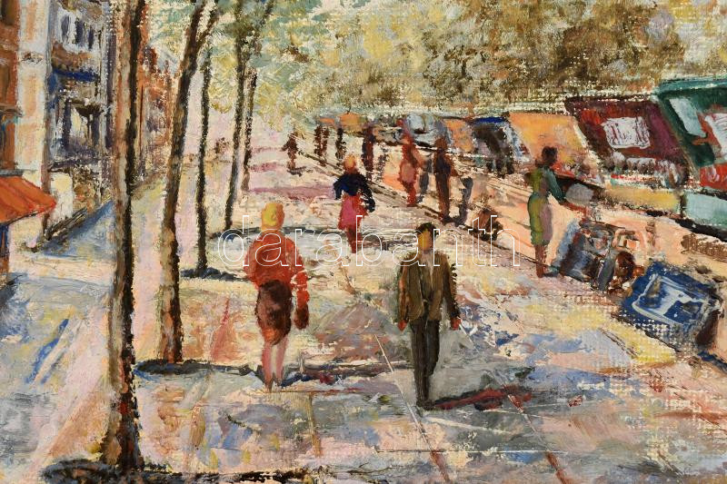 ND jelzéssel: Párizs, Szajna part, Notre Dame. Olaj, karton, 24x32 cm - Image 2